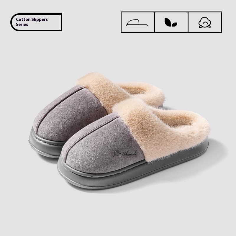 Cosy Warm Fluffy Slippers - Gray